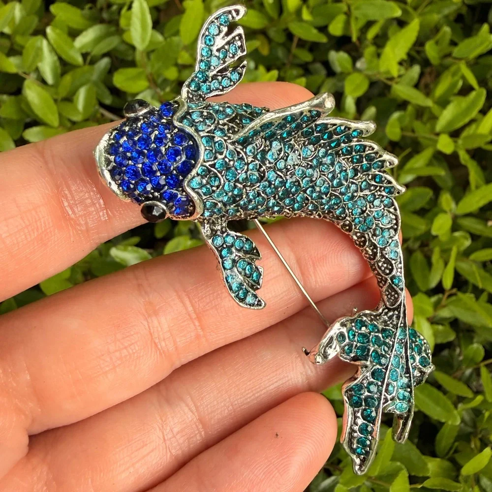 Betsey Johnson Blue Koi Fish Brooch Pin